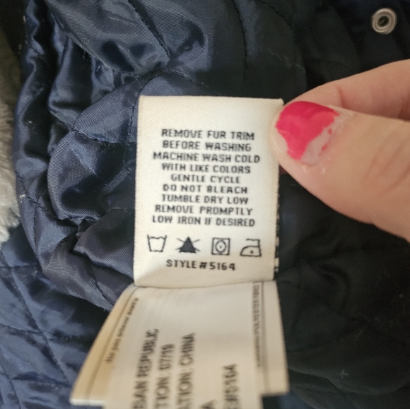 Urban Republic Girl's Anorak Jacket Faux Fur Hood Navy Blue Size 4 - Picture 14 of 14